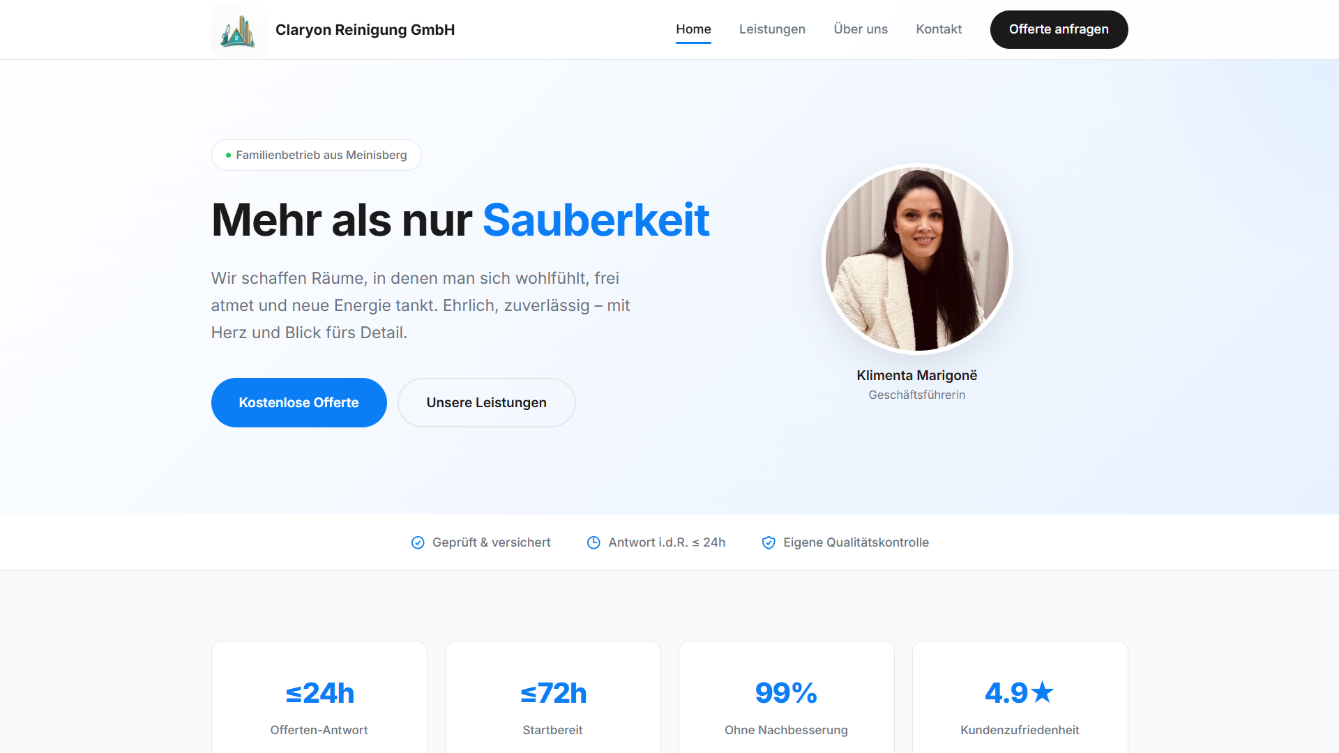 Screenshot von claryon-reinigung.ch